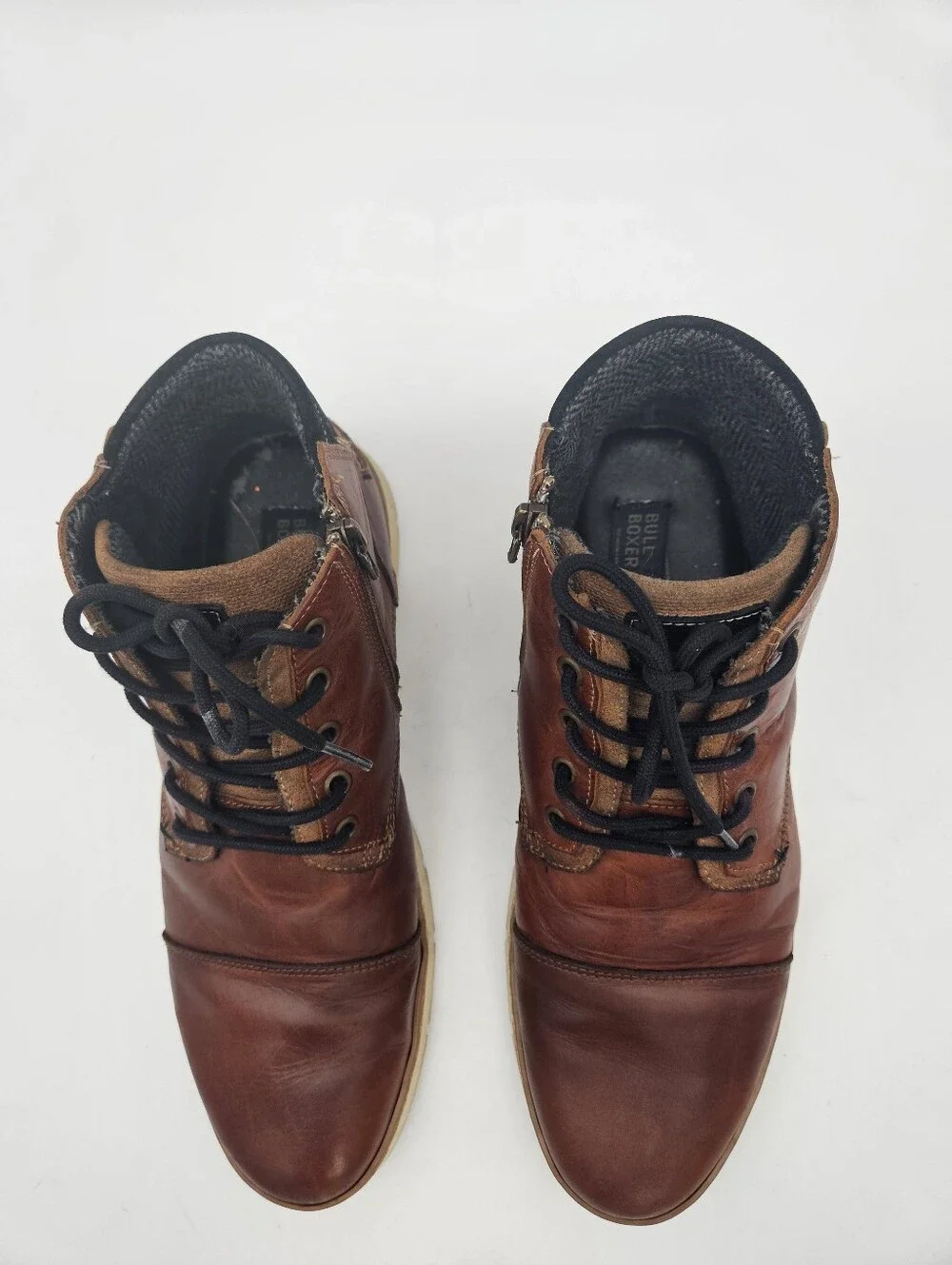 Bullboxer Adyn Chukka Brown Side Zipper Cap Toe Boot Mens Sz 10 made in Portugal